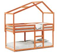 vidaXL Bunk Bed Without Mattress Wax Brown 80X200 cm Solid Wood Pine, Brown