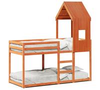 vidaXL Bunk Bed Without Mattress Wax Brown 80X200 cm Solid Wood Pine, Brown