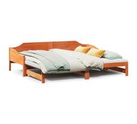 (wax brown, 90 x 190 cm) vidaXL Daybed with Trundle Sofa Bed Couch Guest Bed Sofa Wax Solid Wood Pine