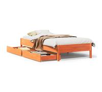 Bed Frame Home Base Bedstead Wax Brown 90x200 cm Solid Wood Pine vidaXL