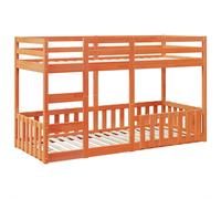 (wax brown, 90 x 200 cm) vidaXL Bunk Bed Loft Bed Kids Bed Frame Mattress Foundation Solid Wood Pine
