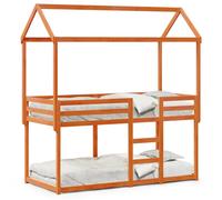 Bunk Bed with Roof Kids Twin Sleeper Bed Frame Loft Bed Solid Wood Pine vidaXL