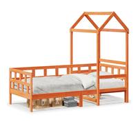 (wax brown, 90 x 200 cm) vidaXL Day Bed with Roof Bedroom Sofa Bed Daybed Guest Bed Wax Solid Wood Pine