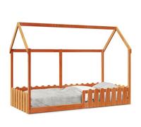 (wax brown, 90 x 200 cm) vidaXL Kids' House Bed Frame Home Bedstead Children Bed Base Solid Wood Pine