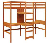 (wax brown, 90 x 200 cm) vidaXL Loft Bed Frame without Mattress Children's Bunk Bed Solid Wood Pine