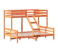 (wax brown) vidaXL Bunk Bed Kids Twin Sleeper 90x200/140x200 cm Wax Brown Solid Wood Pine