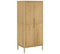 (wax brown) vidaXL Wardrobe Closet Clothes Organiser Storage Cupboard Solid Wood Pine