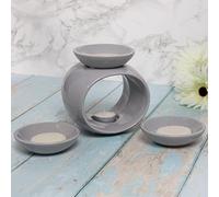 Wax Burner melt Burners Oil Tea Light Melts Ceramic House Grey Dish Scented Holder Gingerbread tealight Candle Electric Warmer Yankee Diffuser lamp Set Essential Plug Gift