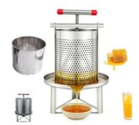 Wax Capping Press, Honey Press Extractor, Manual Honey Extractor with 2.6 Gal Capacity, Stainless Steel Honey Press for Beekeepers, Detachable for Honey, Juice Extraction (with Cover)
