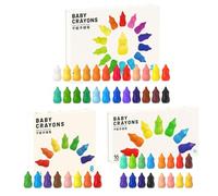 Wax Colouring Crayons - Easy Grip Painting Pencils, Washable Smooth Wax Sticks, Bright Colourful Design | Kids Drawing Supplies, Creative Nursery School Playroom Non Noxious Safe Anti Stain Pastel Too