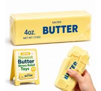 Wax Cracking Squishy, Crunchy Realistic Butter Squishy Sensory Experience Stress Relief Ball, Crispy Tactile Slow Rising Squeeze Desk Party Favor Birthday Gift (Yellow)