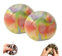 Wax Cracking Stress Ball, Crispy Squishies Fidget Toy, Chocolate Squishiy Snowball Cru-nch Squeezze Ball for Anxiety Relief, Soft TPR Sensory Toy for Adults (2, E)