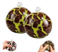 Wax Cracking Stress Ball, Crispy Squishies Fidget Toy, Chocolate Squishiy Snowball Cru-nch Squeezze Ball for Anxiety Relief, Soft TPR Sensory Toy for Adults (2, G)