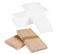 Wax Hair Removal Strips 100 Sheets with 100 Wooden Applicator Sticks | Non-woven and Timber Build, for Body Skin and Facial Use, Family or Dormitory Hair Removal