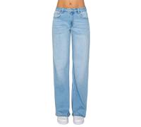 WAX JEAN Women's Low Rise Basic 22-Inch Wide Leg Jeans, Light Denim, 11