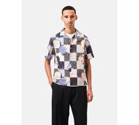 Wax London Didcot Short Sleeve Shirt (Striped Dobby) - Black/Multi - Black / L