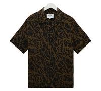 Wax London Didcot Two Tone Floral Short Sleeve Shirt - Black/Brown - Large