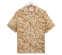 Wax London Didcot Two Tone Floral Short Sleeve Shirt - Tan/Beige - Large