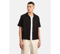 Wax London Lido Short Sleeve Shirt (Box Dobby) - Black - Black / L