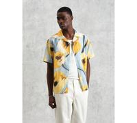 Wax London Mens Blue Yellow Abstract Didcot Shirt