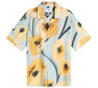 Wax London Men's Didcot Abstract Applique Vacation Shirt Blue/Yellow
