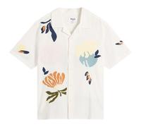 Wax London Men's Didcot Chunky Stitch Flower Vacation Shirt Ecru/Multi