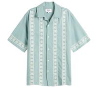 Wax London Men's Didcot Placement Border Vacation Shirt Sea Green/Ecru
