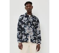Wax London Mens Ecru Blue Otto Overshirt