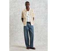 Wax London Mens Ecru Multi Geo Tile Crochet Dorset Shirt