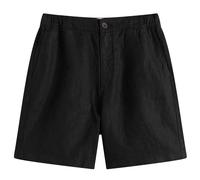 Wax London Men's Kurt Washed Linen Shorts Black