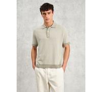 Wax London Mens Light Khaki Turin Ladder Stripe Polo Shirt