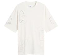 Wax London Men's Milton Shapes Embroidery T-Shirt Ecru