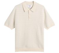 Wax London Men's Naples Mini Geo Knit Polo Natural XL