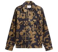 Wax London Men's Rockley Shapes Corduroy Overshirt Navy/Khaki