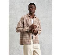 Wax London Mens Tan Multi Whiting Ladder Check Weave Overshirt