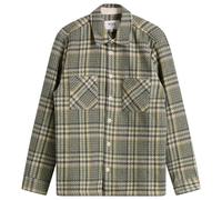 Wax London Men's Whiting Check Wool Blend Overshirt Green