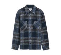 Wax London Whiting Checked Wool-blend Overshirt - Navy - XL