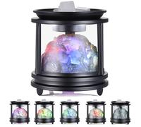 Wax Lume Decorative Electric Wax Burner with Carved Coral & Shell Art, 18W Candle Warmer Lamp Multi-Colour LED, Glass Wax Melt Burner for Aromatherapy, UK Plug Home Fragrance Gift for Women