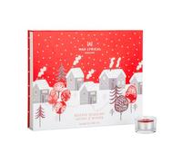 Wax Lyrical Advent Set | 24 Scented Tealights and Glass Holder | 4 Seasonal Fragrances | Perfect Festive Gift