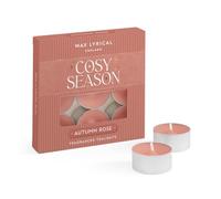 Wax Lyrical Autumn Rose Tealights | Elegant & Romantic Fragrance | Floral & Exotic Oud Notes | Box of 9 Tealight Candles