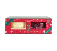 Wax Lyrical Candle Duo - Black Cherry and Christmas Cookies | Two Mini Jar Candles, Fruity and Spiced Biscuit Scents, Sandalwood, Amber & Vanilla Scents, Up to 40 Hour Burn Time Each