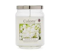 Wax Lyrical, Colony Jasmine & Oud Large Candle, Burn Time of Up 100 Hours, White