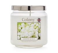 Wax Lyrical, Colony Jasmine & Oud Medium Candle Jar, Burn Time of Up to 75 Hours, White