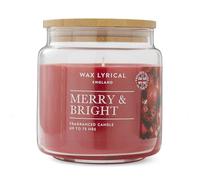 Wax Lyrical England Merry & Bright Fragranced Candle, 75 Hours Burn Time, Christmas Spice Scent