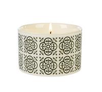 WAX LYRICAL Fired Earth , Black Tea and Jasmine Ceramic Candle, Up to 26 Hour Burn time,Cream White,Medium