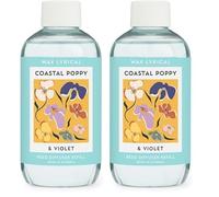 Wax Lyrical Flower Market Coastal Poppy & Violet Reed Diffuser Refill - 200ml | Bright Floral Fragrance with Pear & Violet | Made in England (Pack of 2)
