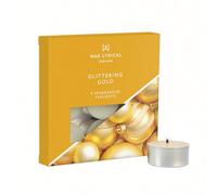 Wax Lyrical Glittering Gold Tealights | Opulent & Enchanting | Luxurious Festive Fragrance | Box of 9 Tealight Candles