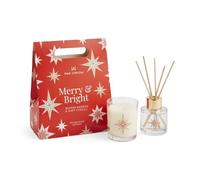 Wax Lyrical Merry & Bright Reed Diffuser Gift Set, Red, 50ml & Votive Candle