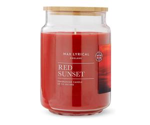 Wax Lyrical Red Sunset LARGE Glass Jar Candle 718g 100 Hour Burn