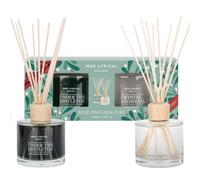 Wax Lyrical Reed Diffuser Home Fragrance Duo - Mistletoe Magic | Two Fragranced Reed Diffusers, 200ml Each, Under the Mistletoe and Crystal Snowfall, Natural Rattan Reeds Included